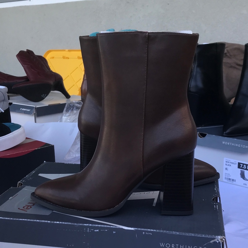 Faux leather boots